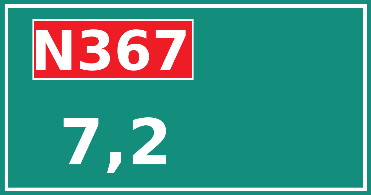 Hectometerbord N367 7,2