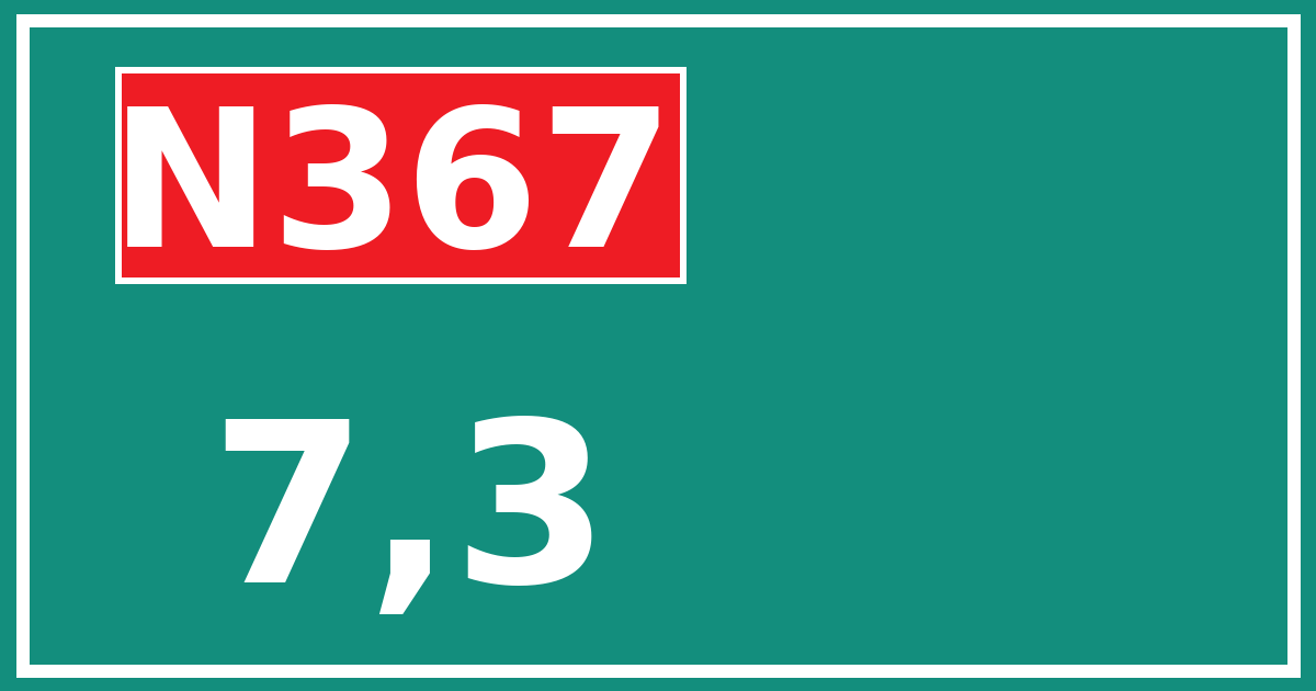 Hectometerbord N367 7,3