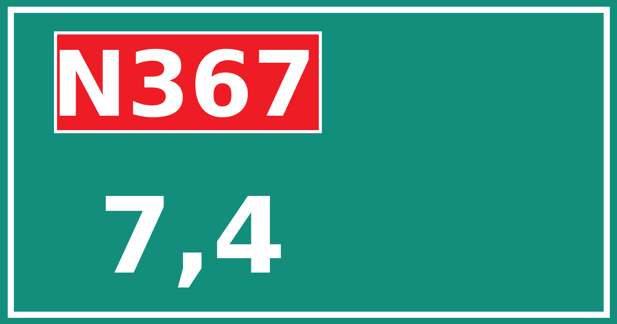 Hectometerbord N367 7,4