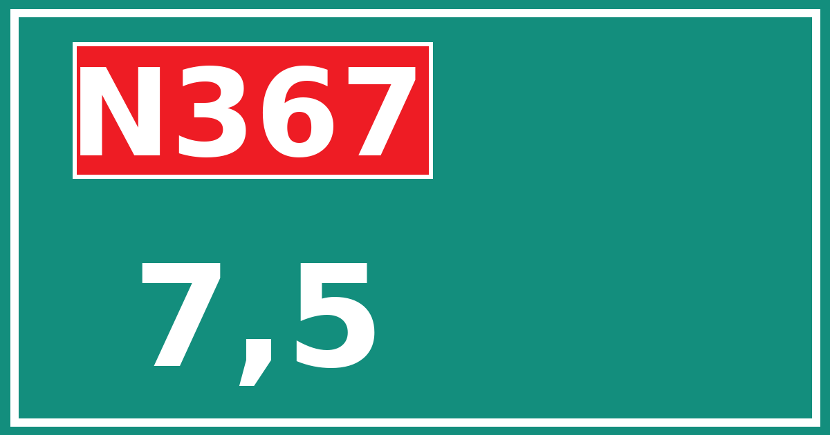Hectometerbord N367 7,5