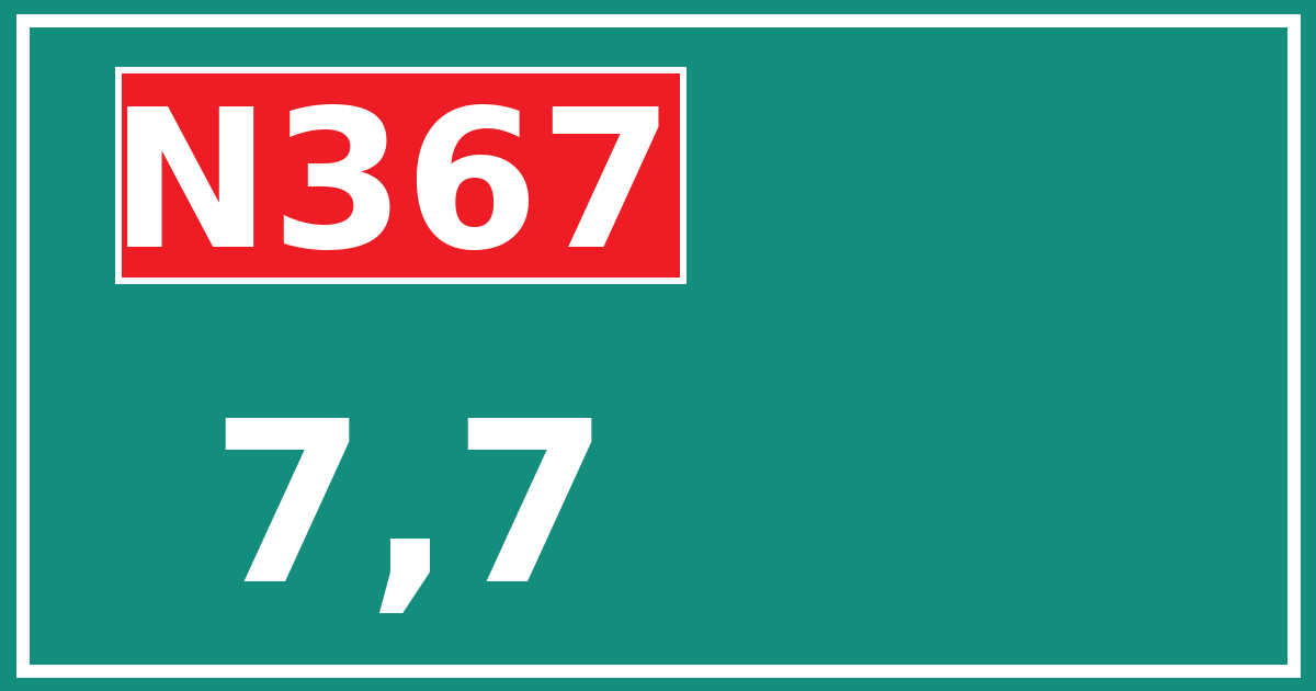 Hectometerbord N367 7,7