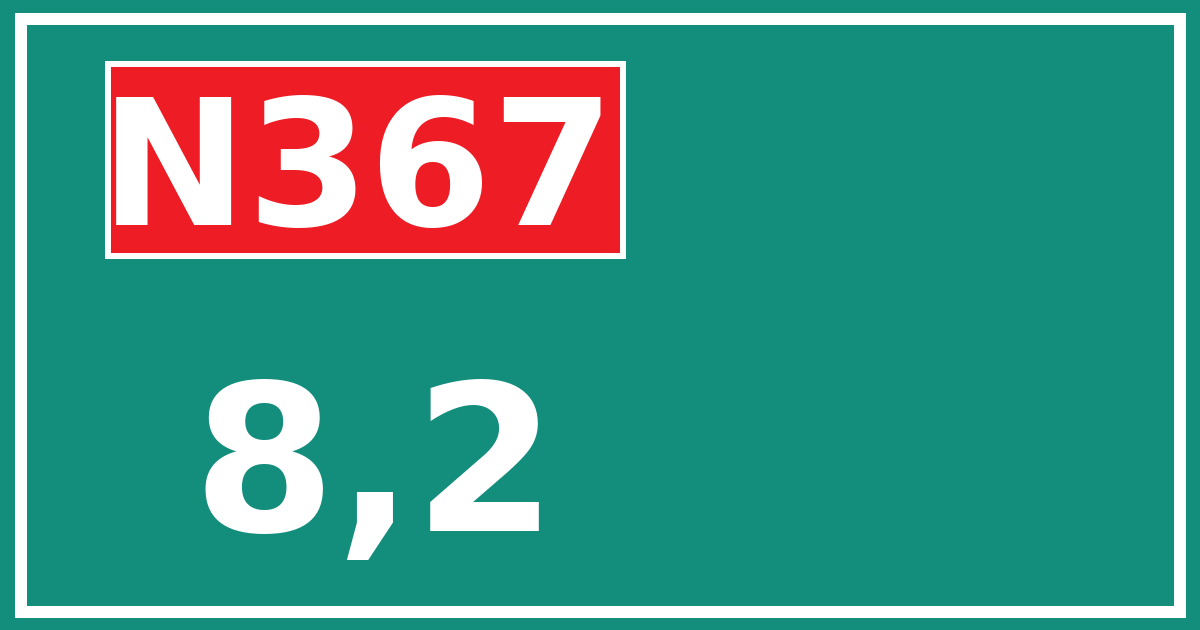 Hectometerbord N367 8,2