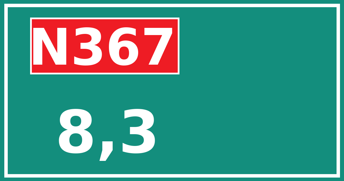 Hectometerbord N367 8,3