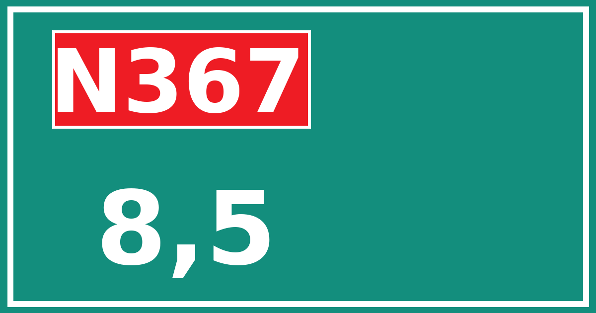 Hectometerbord N367 8,5