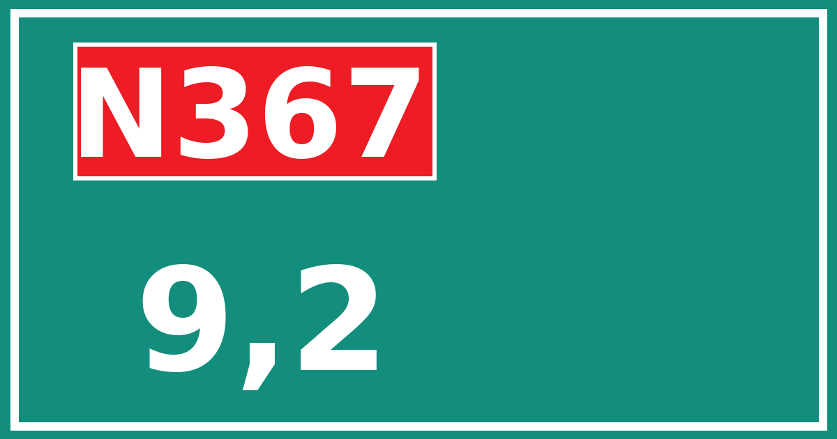 Hectometerbord N367 9,2