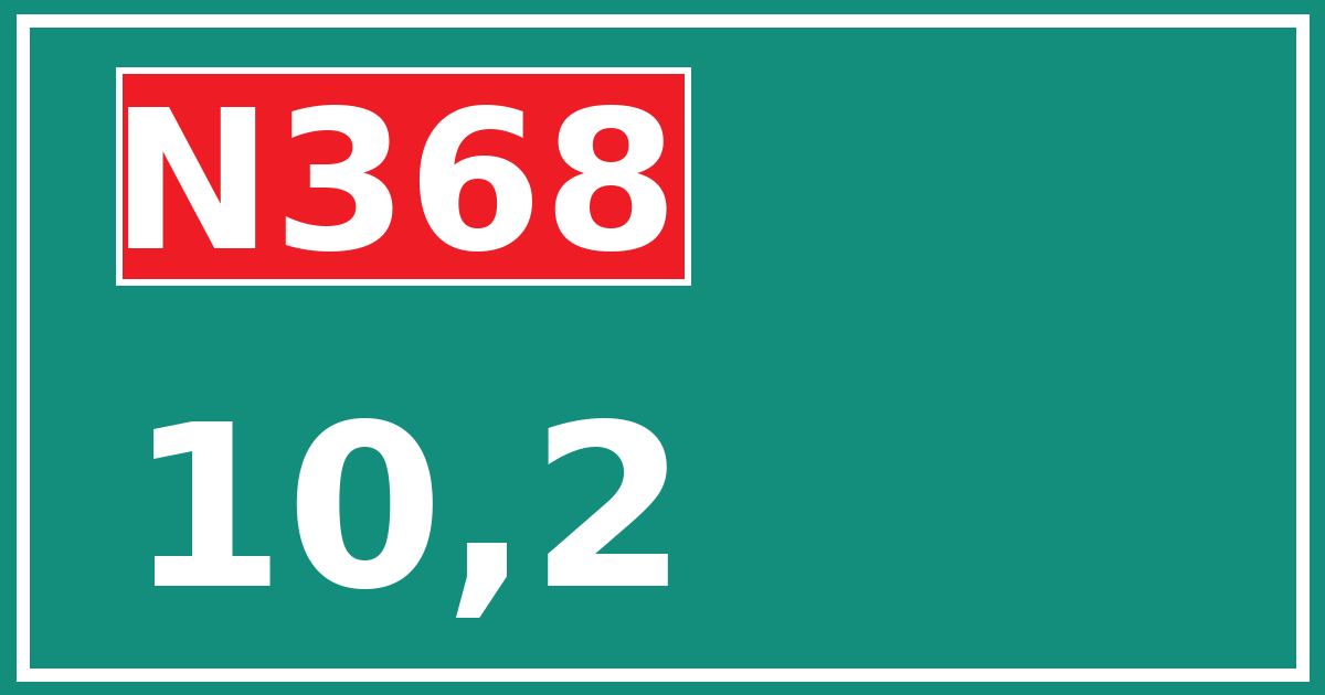 Hectometerbord N368 10,2