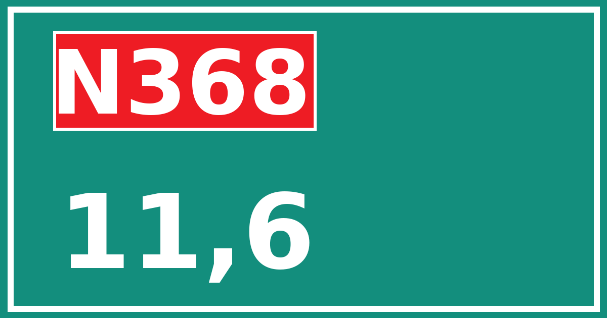 Hectometerbord N368 11,6
