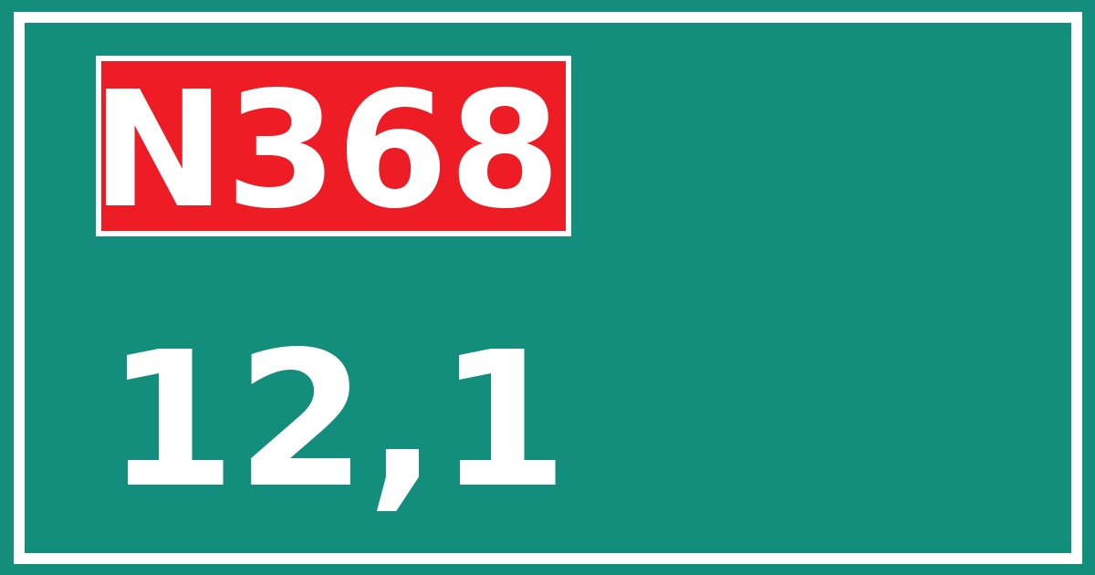 Hectometerbord N368 12,1