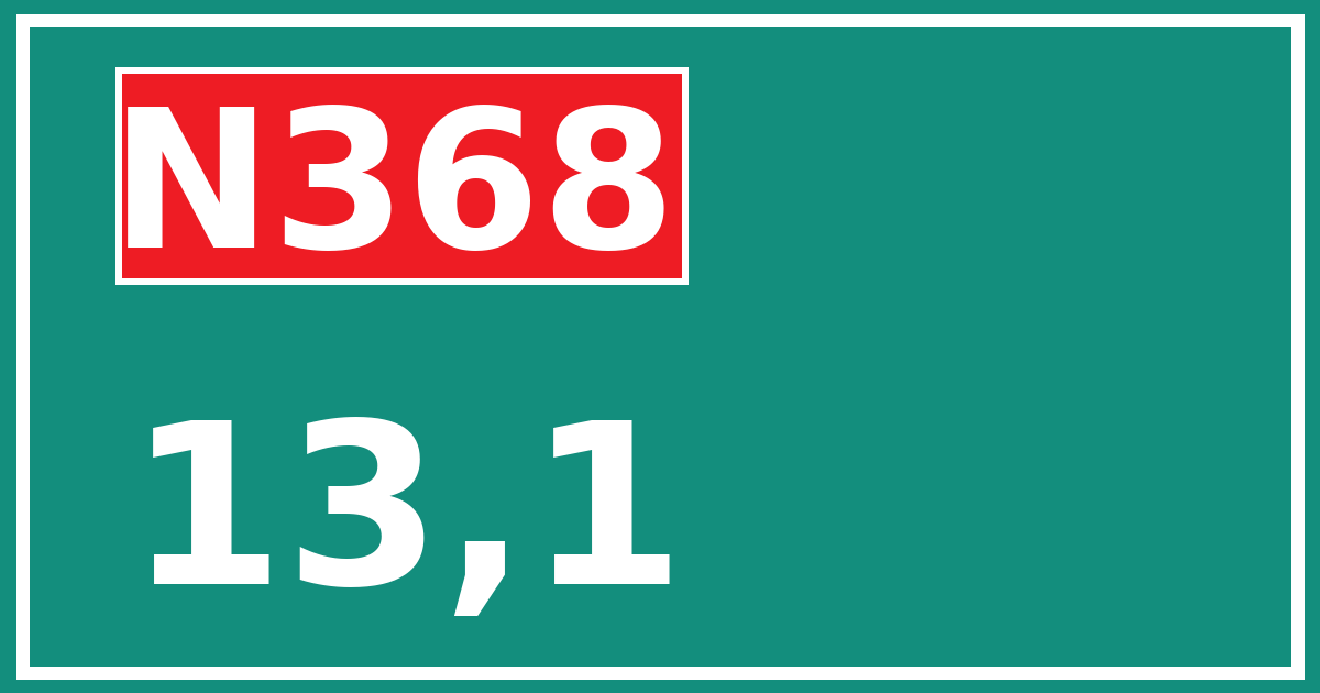 Hectometerbord N368 13,1
