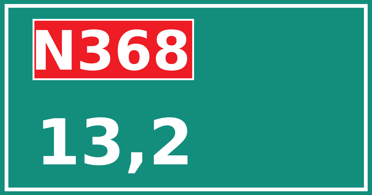 Hectometerbord N368 13,2