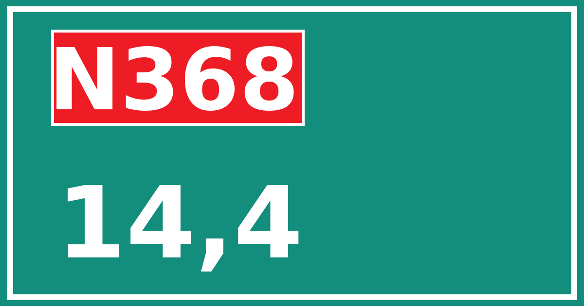 Hectometerbord N368 14,4