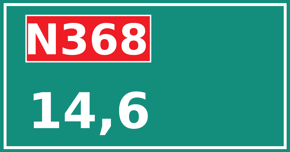Hectometerbord N368 14,6