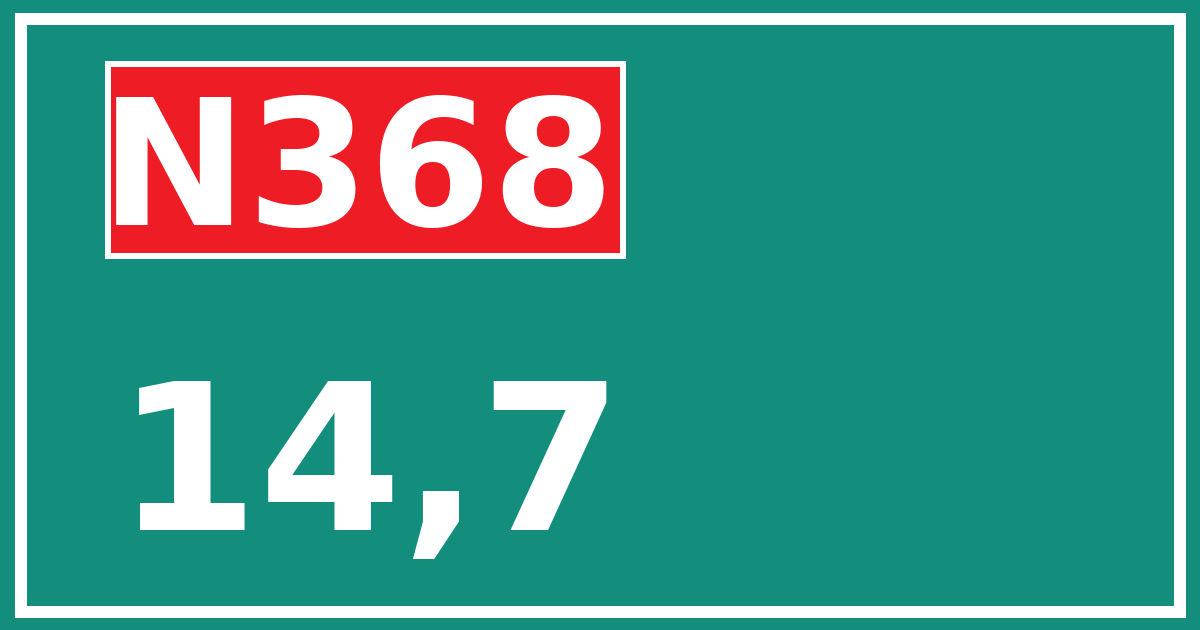 Hectometerbord N368 14,7