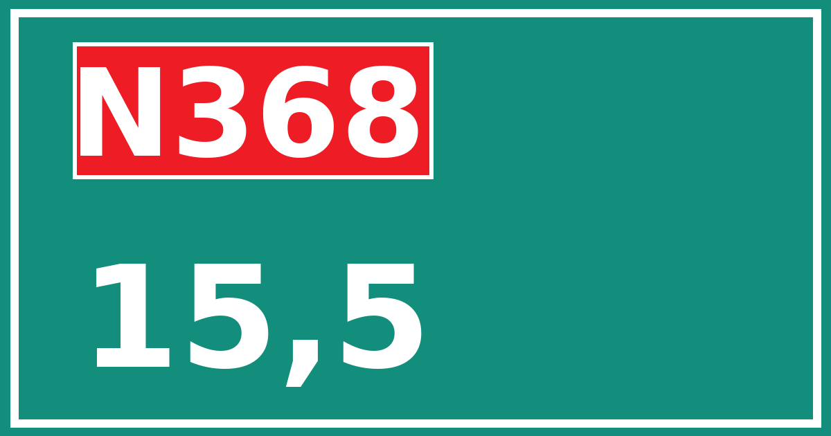 Hectometerbord N368 15,5