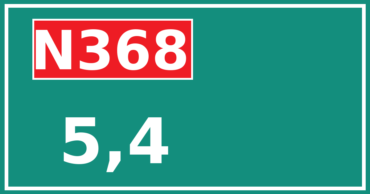 Hectometerbord N368 5,4