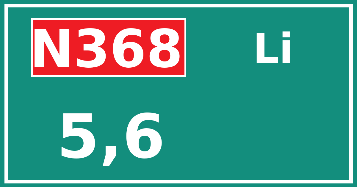 Hectometerbord N368 5,6 zijde Li