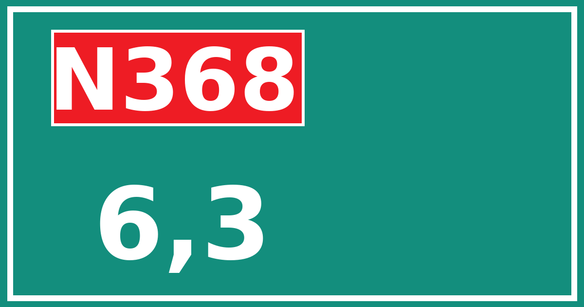 Hectometerbord N368 6,3