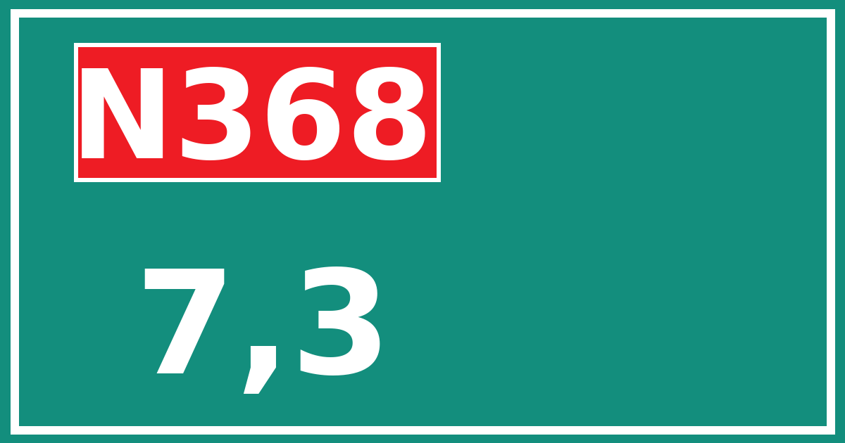 Hectometerbord N368 7,3
