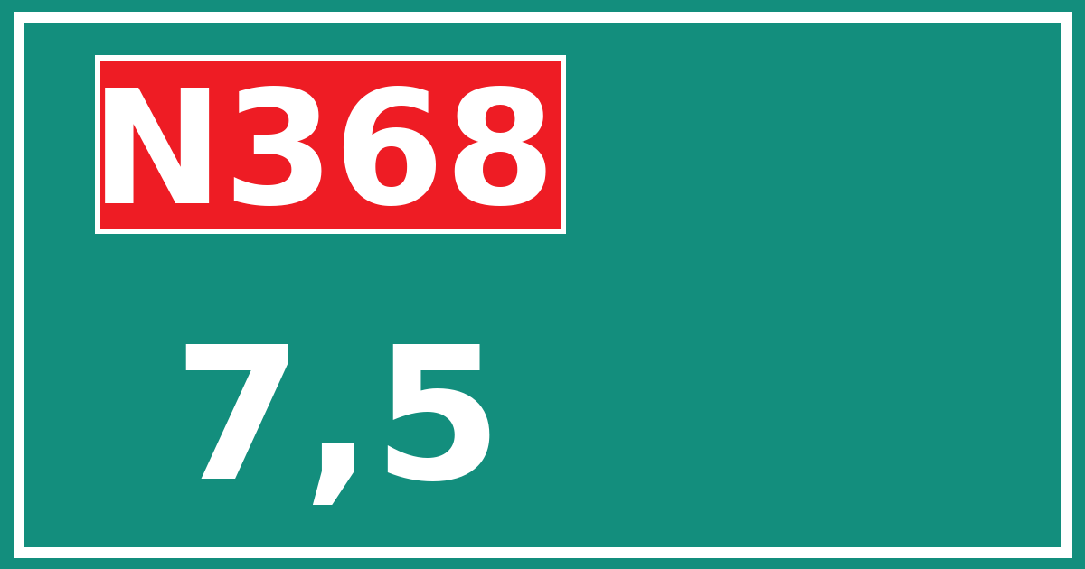 Hectometerbord N368 7,5