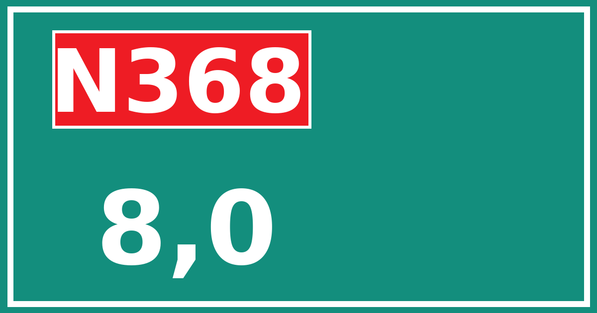 Hectometerbord N368 8,0