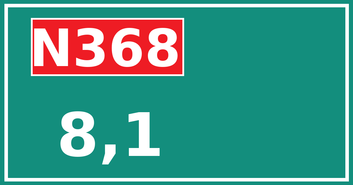 Hectometerbord N368 8,1