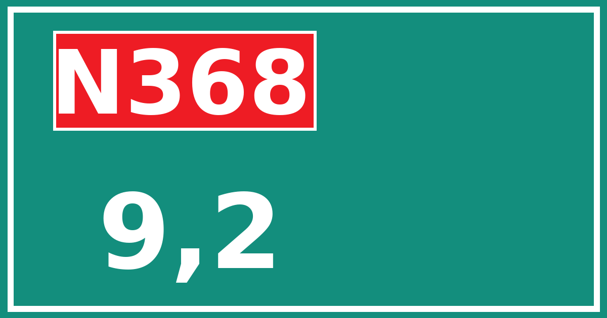 Hectometerbord N368 9,2