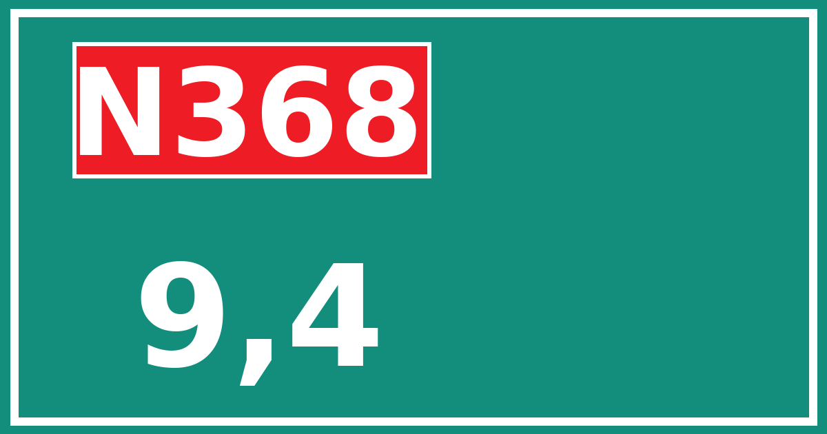 Hectometerbord N368 9,4