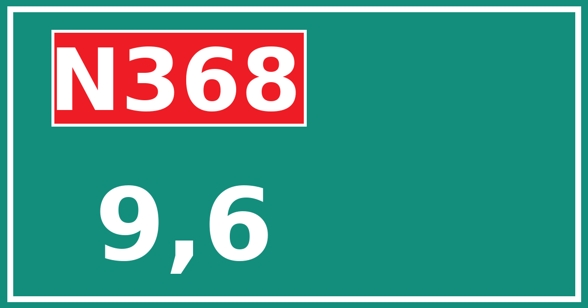Hectometerbord N368 9,6