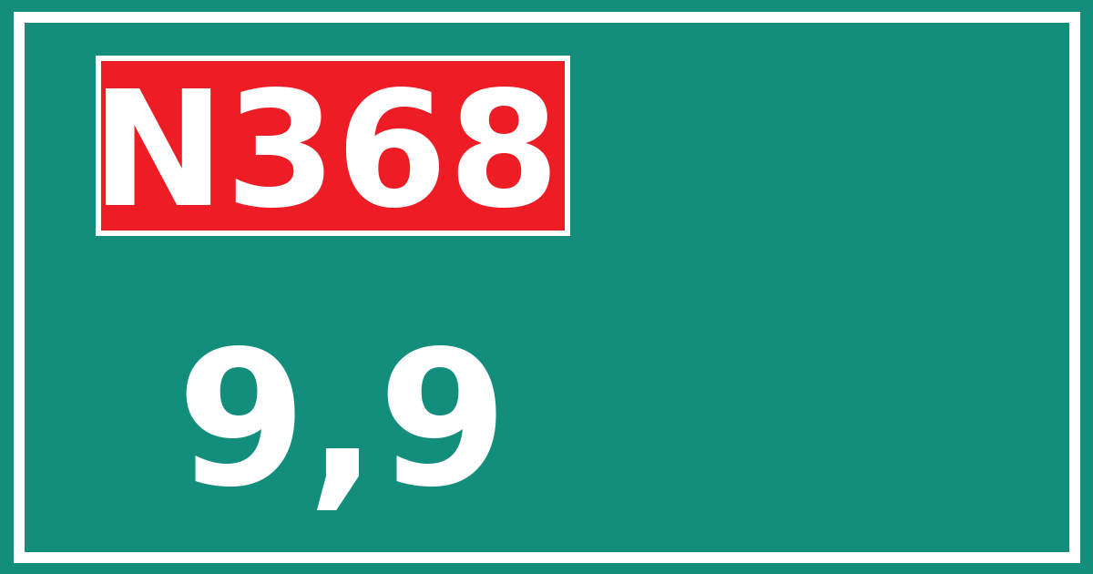 Hectometerbord N368 9,9