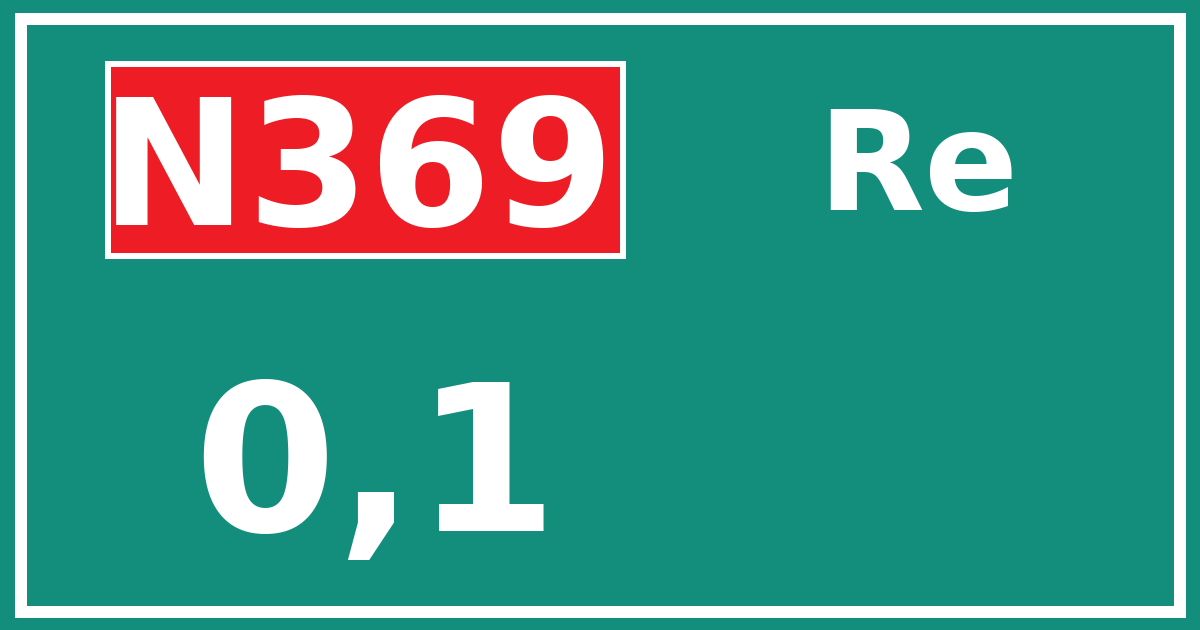 Hectometerbord N369 0,1 zijde Re