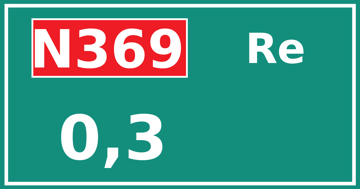 Hectometerbord N369 0,3 zijde Re