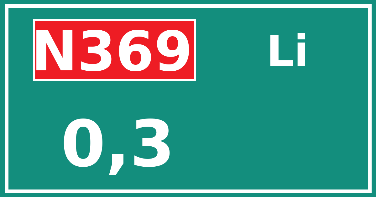 Hectometerbord N369 0,3 zijde Li