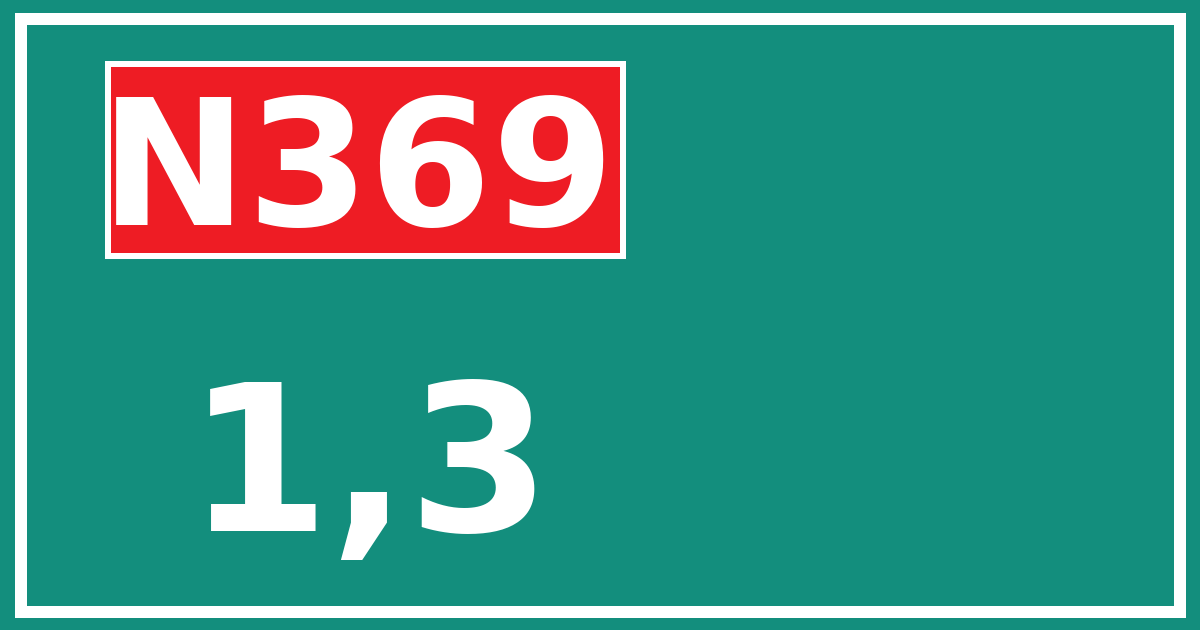 Hectometerbord N369 1,3