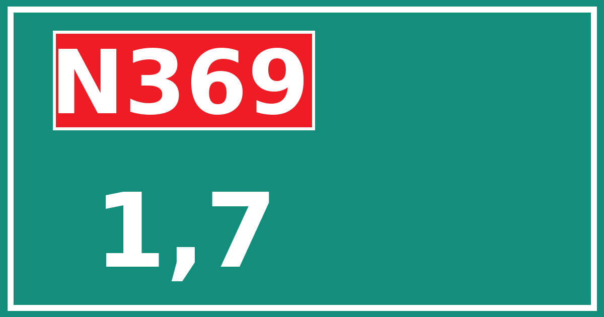 Hectometerbord N369 1,7