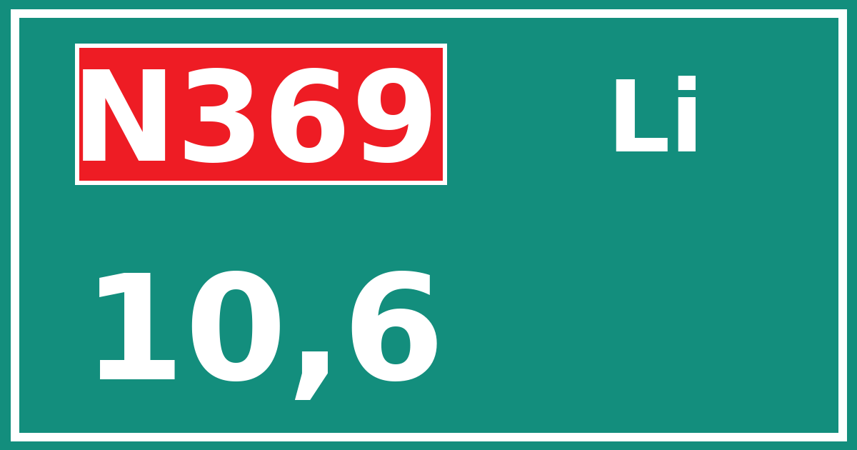 Hectometerbord N369 10,6 zijde Li