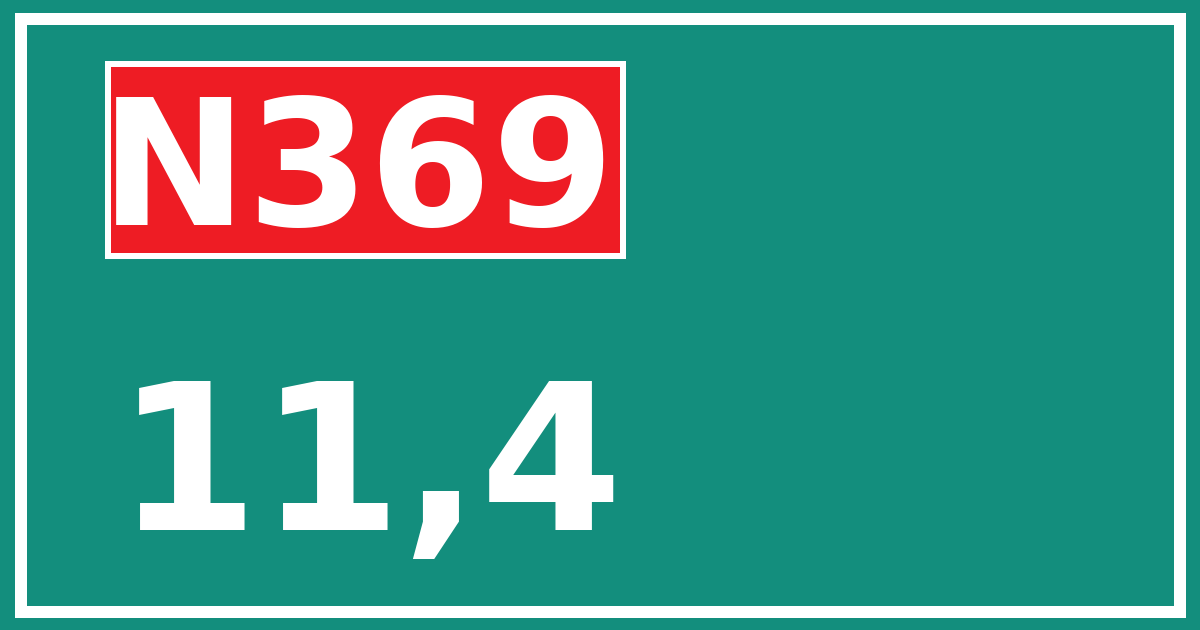 Hectometerbord N369 11,4