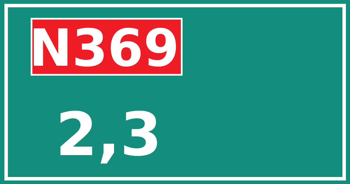 Hectometerbord N369 2,3