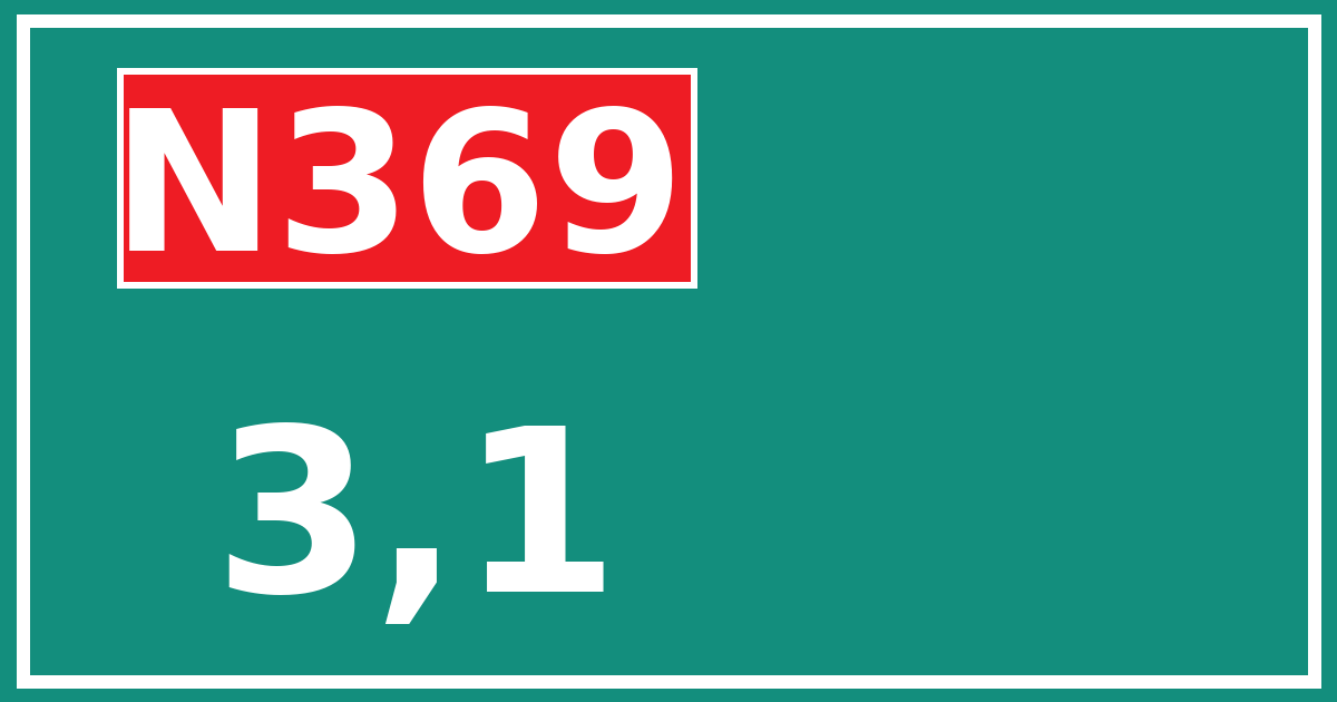 Hectometerbord N369 3,1