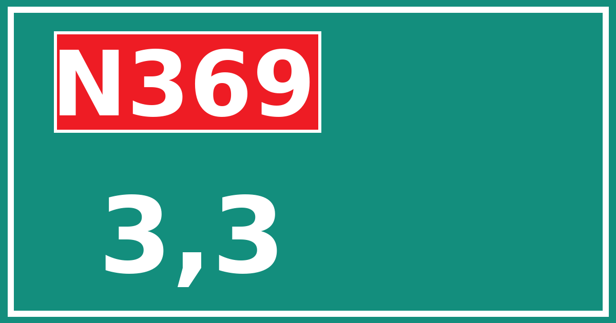 Hectometerbord N369 3,3