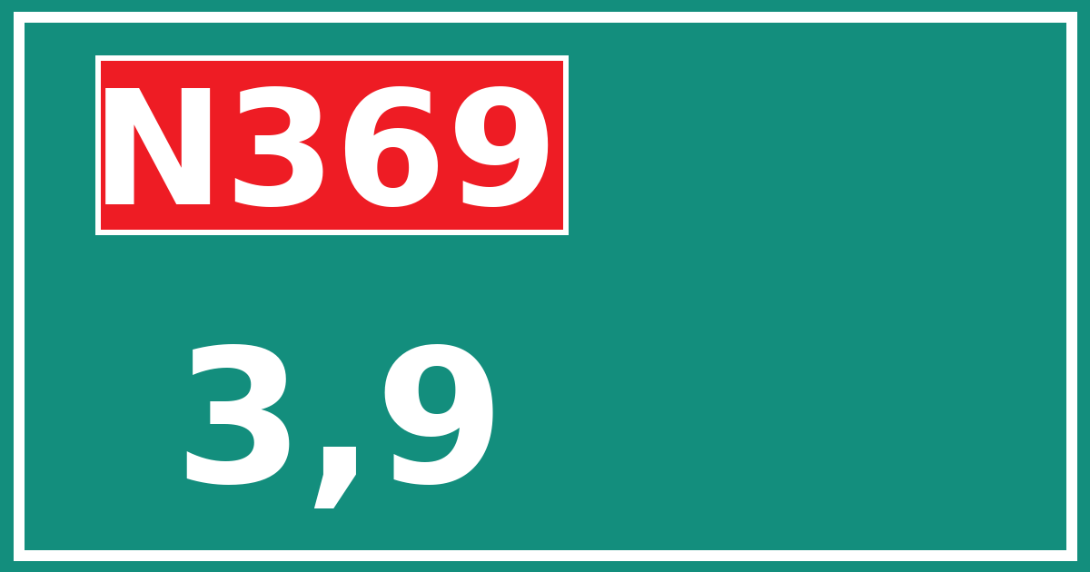 Hectometerbord N369 3,9