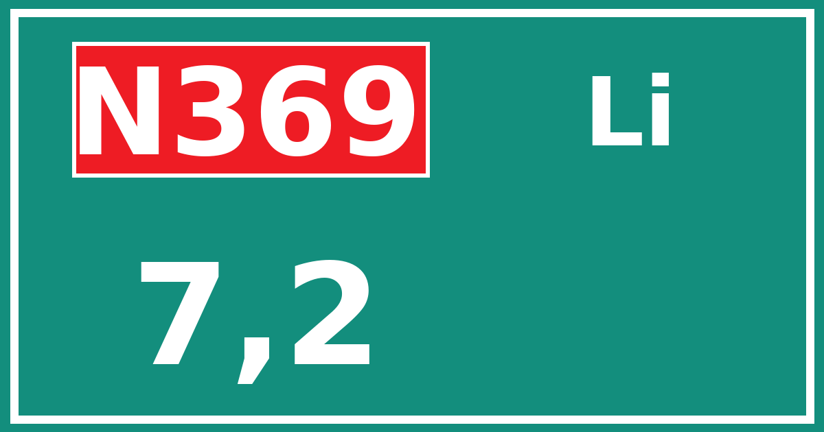 Hectometerbord N369 7,2 zijde Li