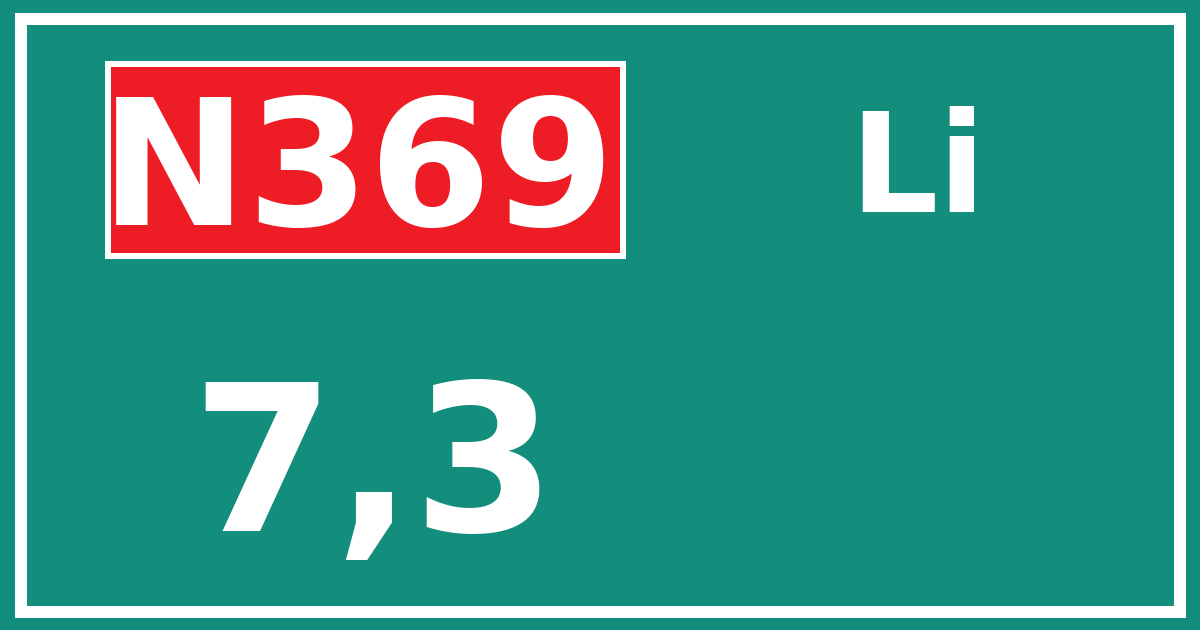 Hectometerbord N369 7,3 zijde Li