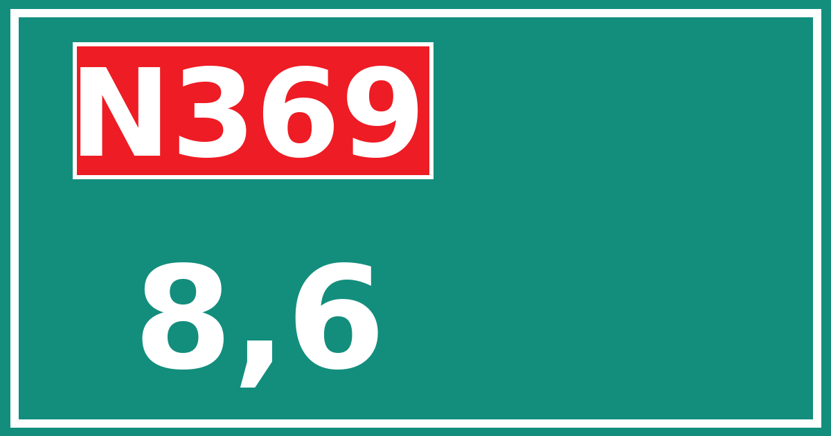 Hectometerbord N369 8,6