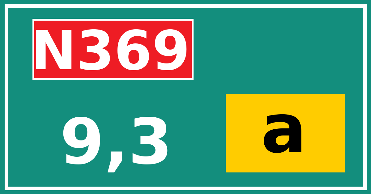 Hectometerbord N369 9,3 letter a