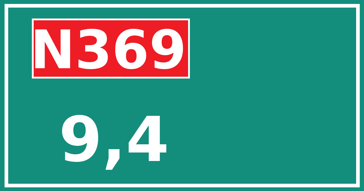 Hectometerbord N369 9,4