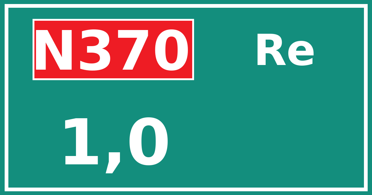 Hectometerbord N370 1,0 zijde Re