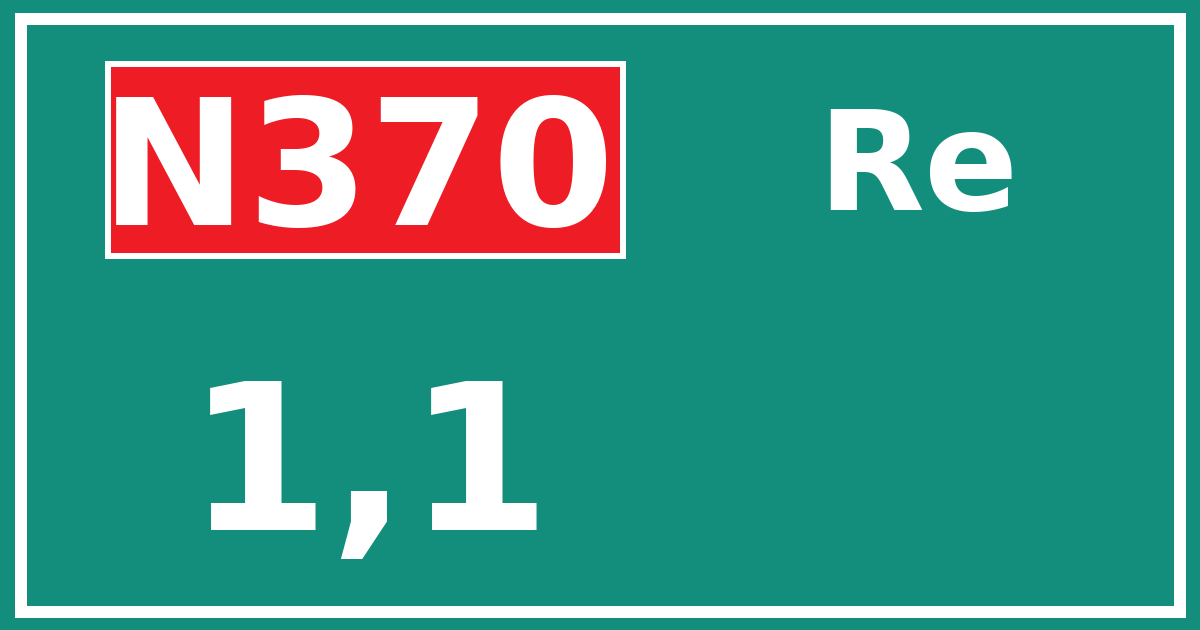 Hectometerbord N370 1,1 zijde Re