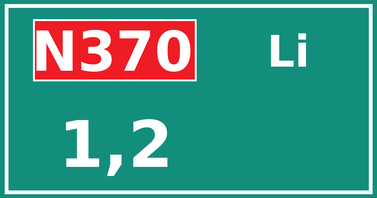 Hectometerbord N370 1,2 zijde Li
