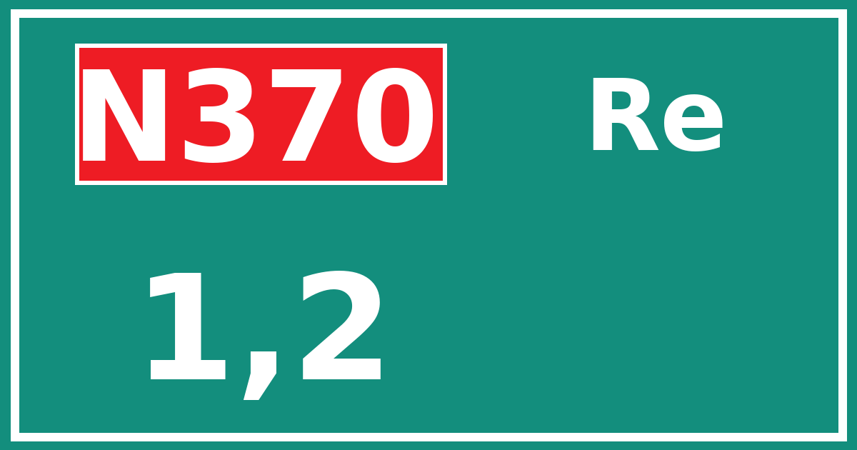 Hectometerbord N370 1,2 zijde Re