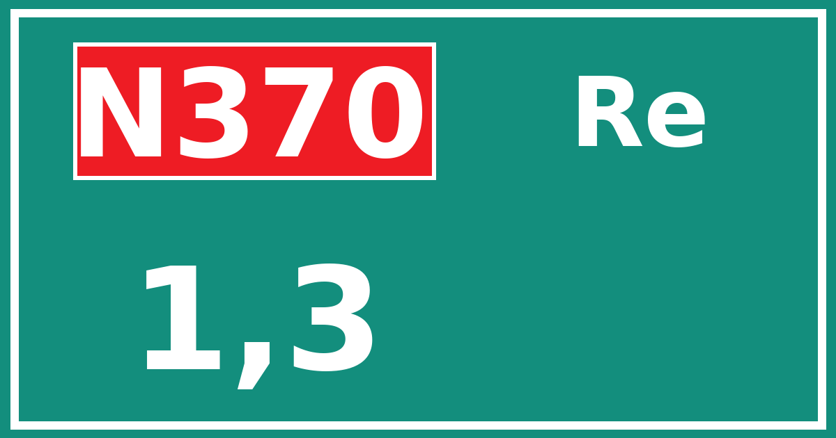 Hectometerbord N370 1,3 zijde Re